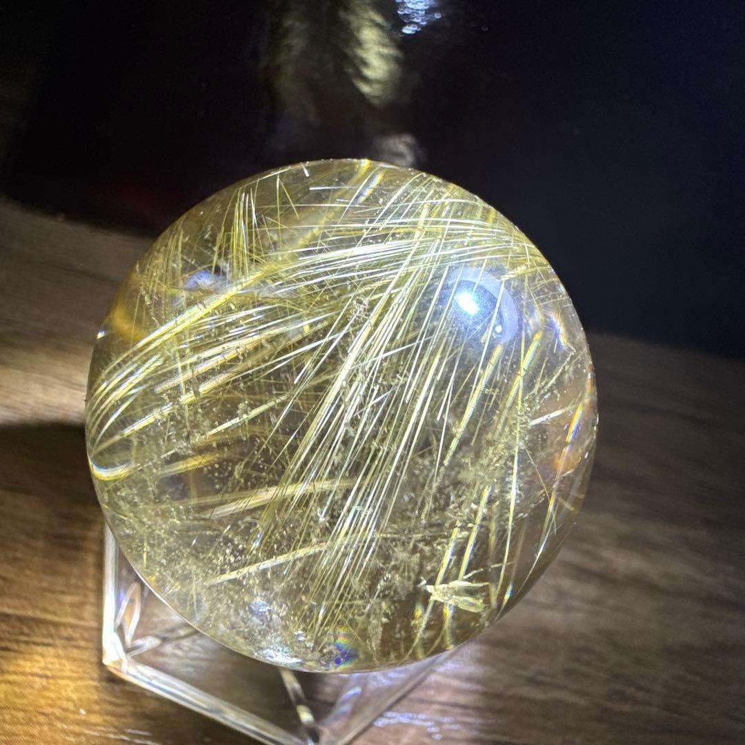 【極上品】コレクション級　ゴールドルチルスフィア 丸玉　約3.4cm 鑑定書付き