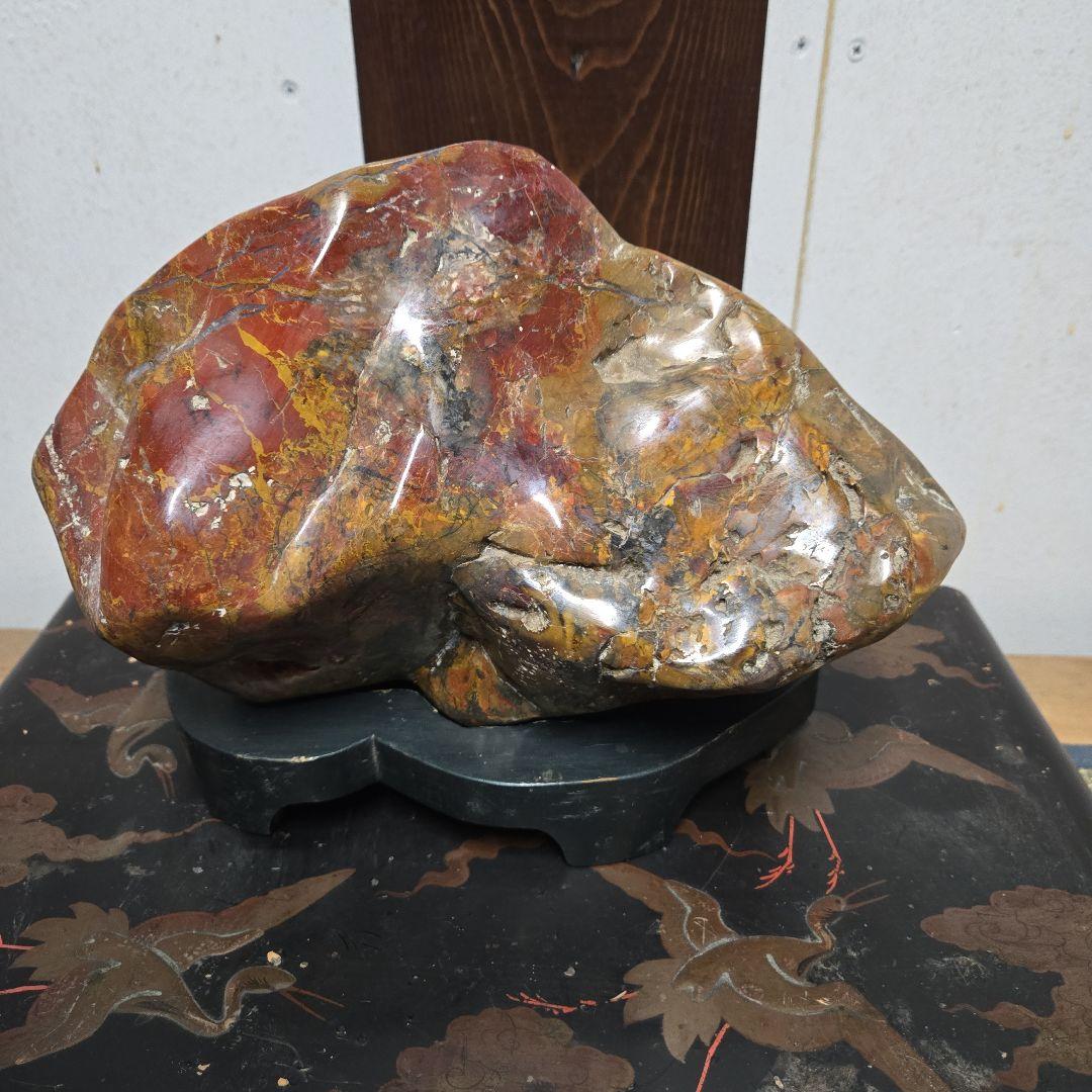 天然石 置物 赤色と黄色の混合