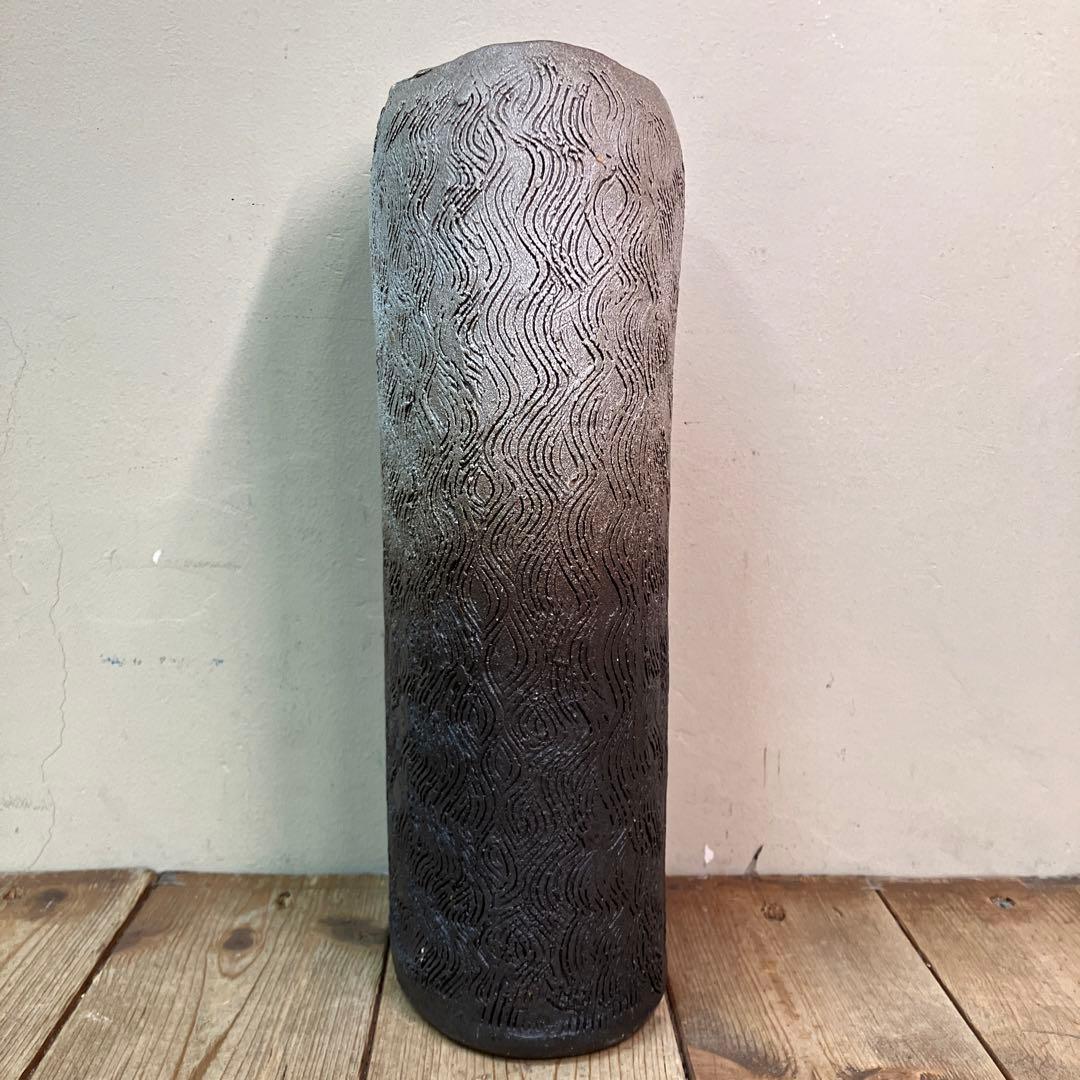 C-壁 信楽焼 花器 花瓶 壺 陶器 焼き物 和モダン 窯変 グラデーション