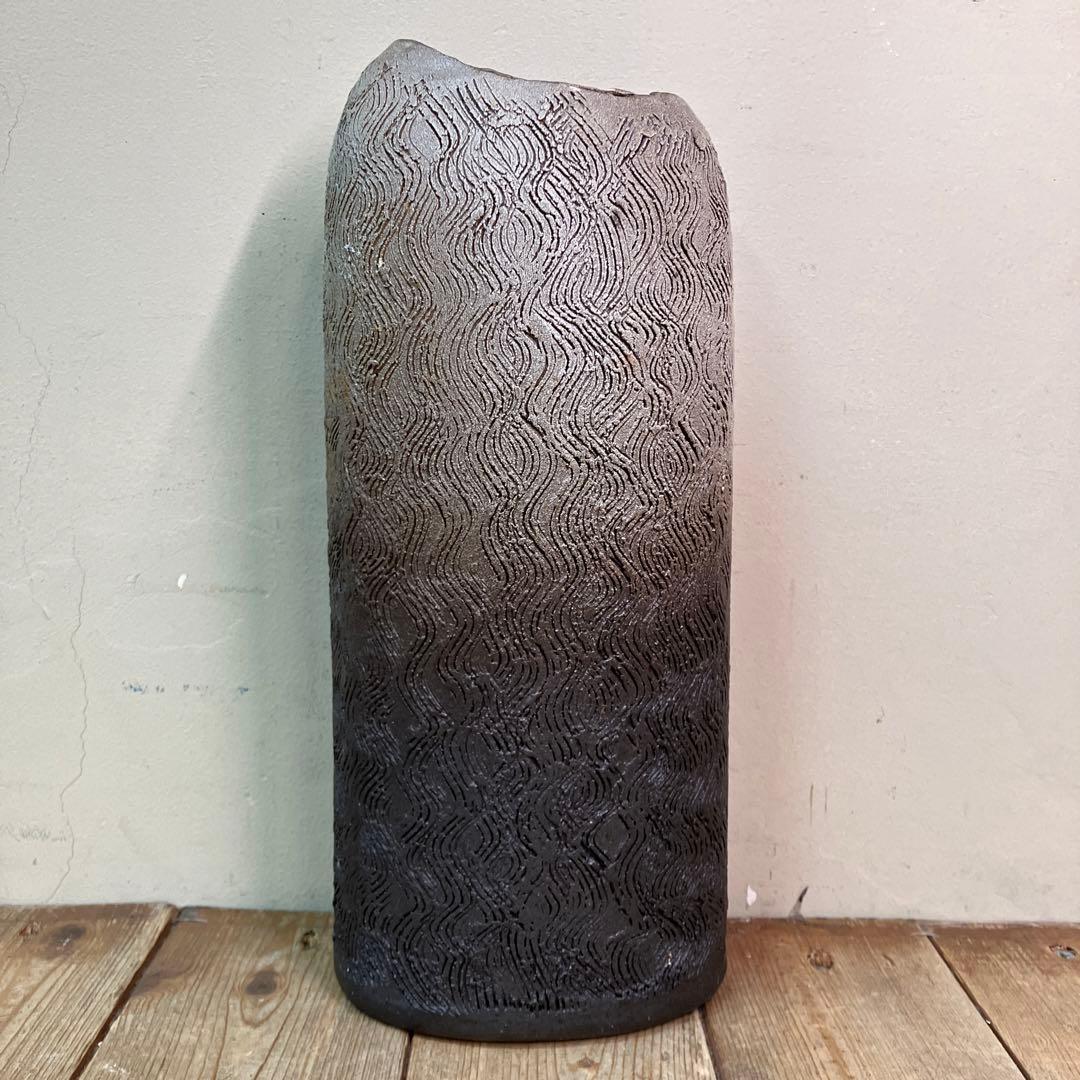 C-壁 信楽焼 花器 花瓶 壺 陶器 焼き物 和モダン 窯変 グラデーション