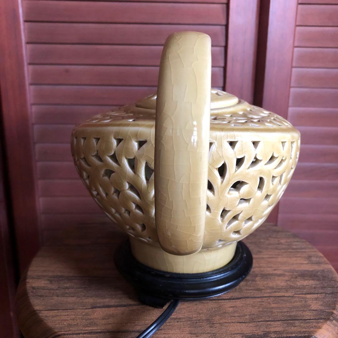 陶器製 魔法のランプ型 テーブルランプ 照明 ライト