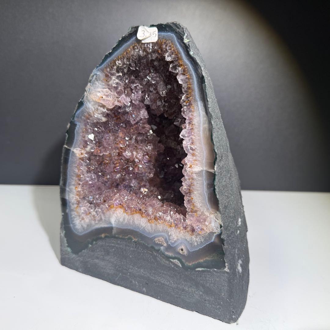 天然石タイチンルチルクォーツ共生アメジストのドーム　置物NO.091014