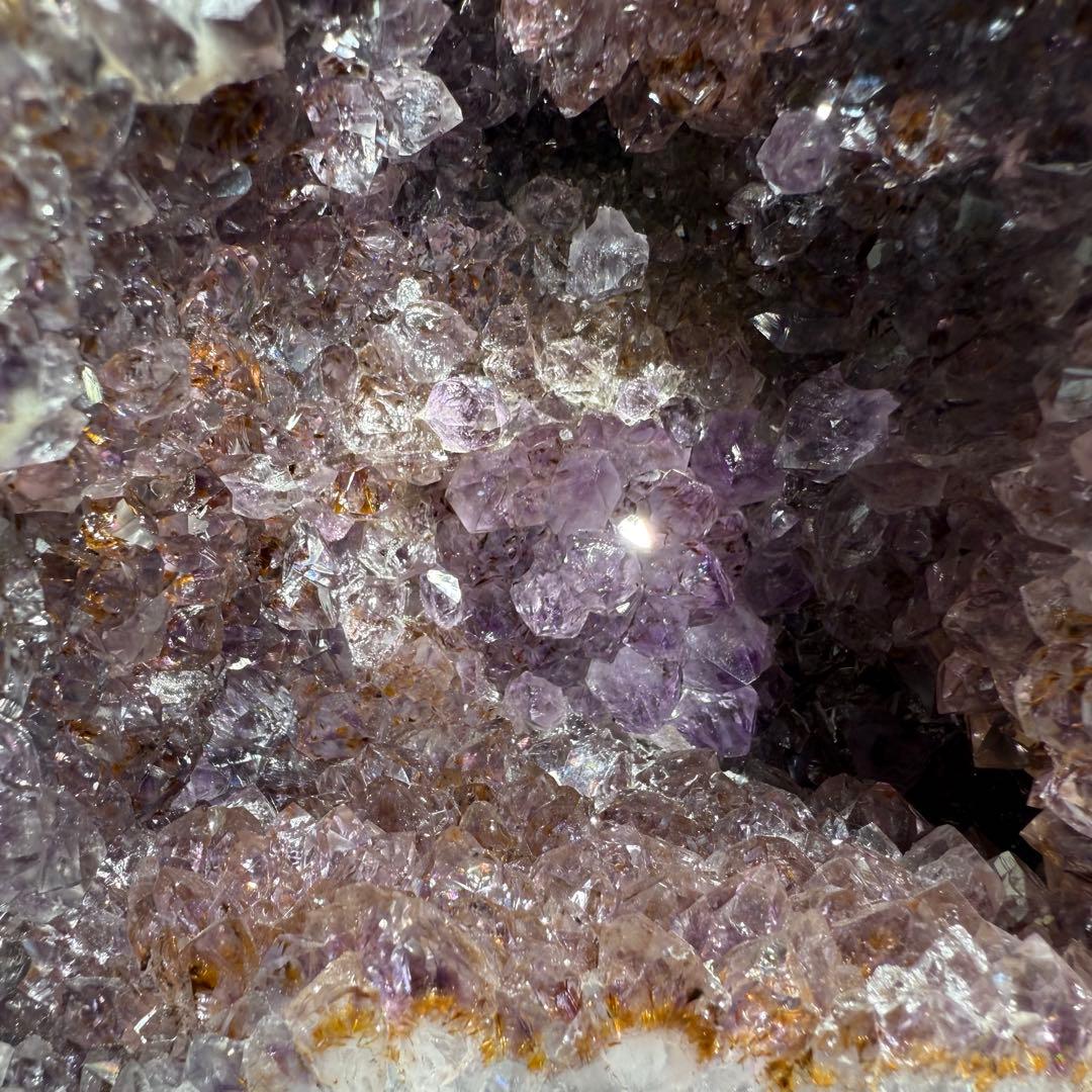 天然石タイチンルチルクォーツ共生アメジストのドーム　置物NO.091014