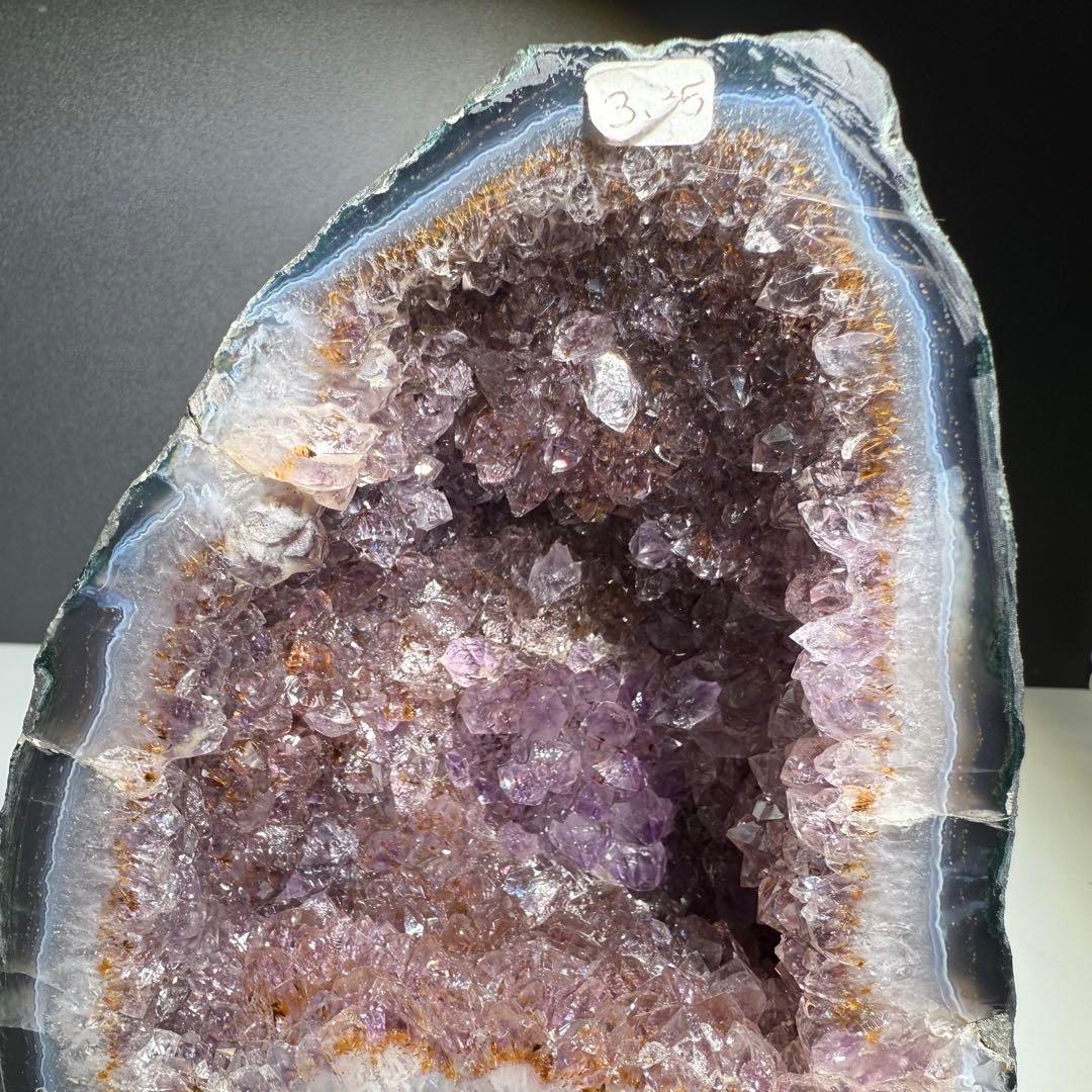 天然石タイチンルチルクォーツ共生アメジストのドーム　置物NO.091014