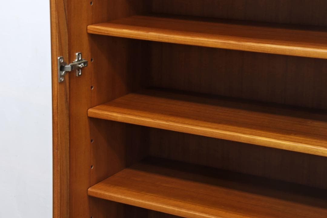 ヴィンテージ チーク材 キャビネット 食器棚 本棚 飾り棚 ラック 北欧デザイン