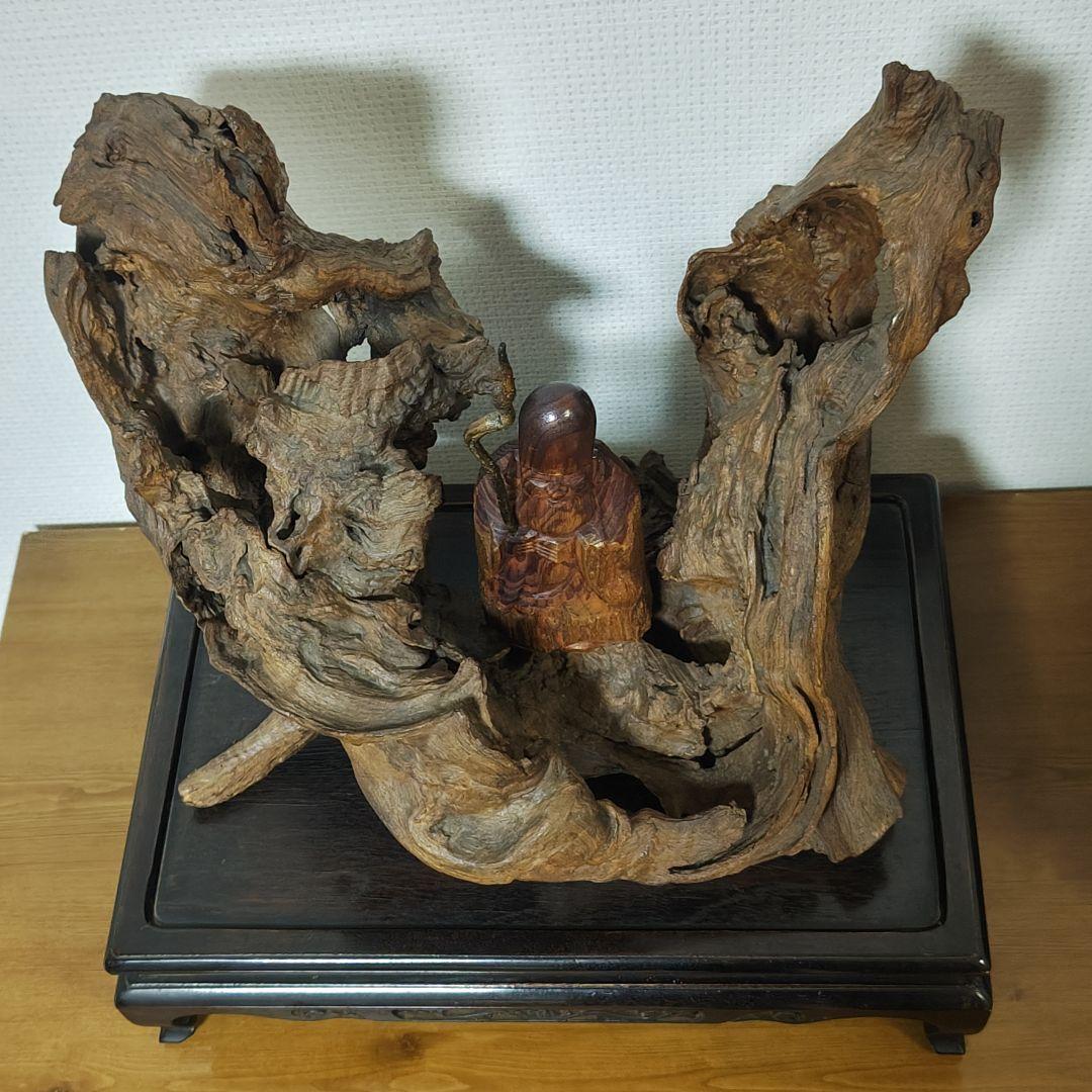 福禄寿 木彫り 天然木 台座付 - メルカリ