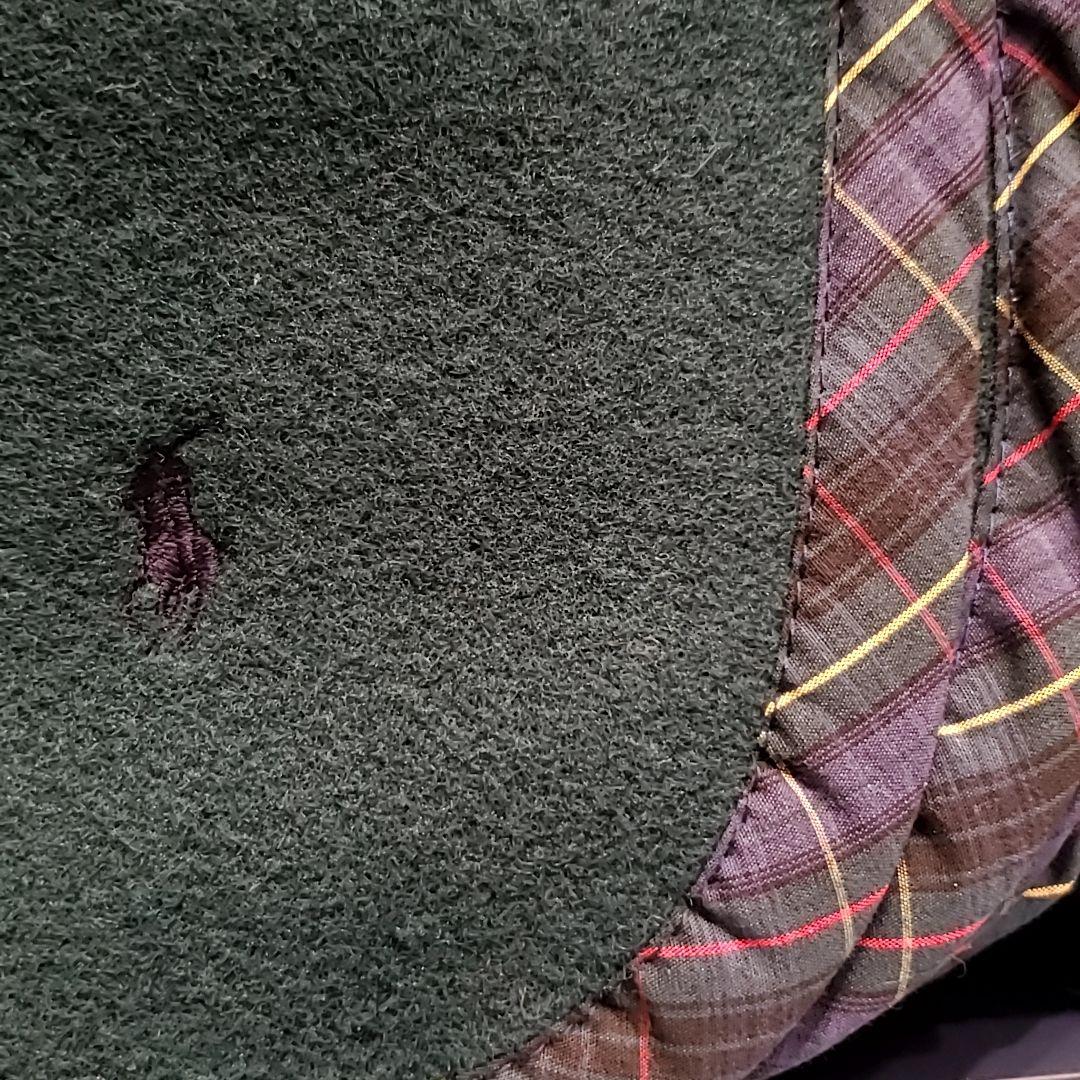 【新品】RALPH LAUREN ウール ハーフブランケット グリーン