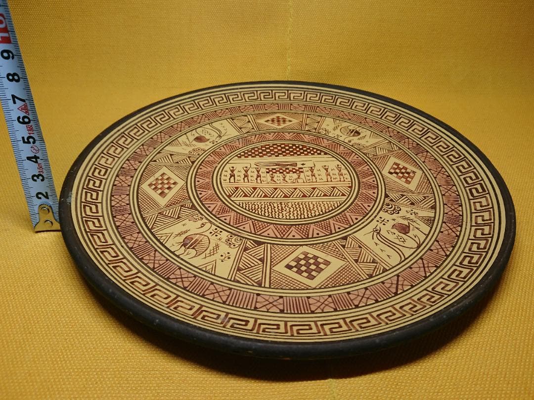 飾り皿　陶器　手描き　ヨーロッパ　置物　インテリア　工芸品　美術品　A2747