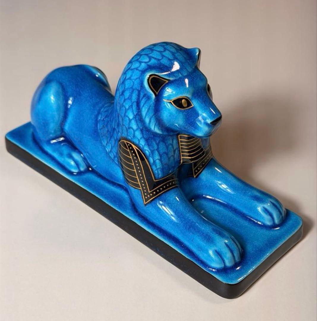 美濃焼 幸兵衛窯 エジプト神 九栄神 セクメト 獅子 青釉 S-1 - メルカリ