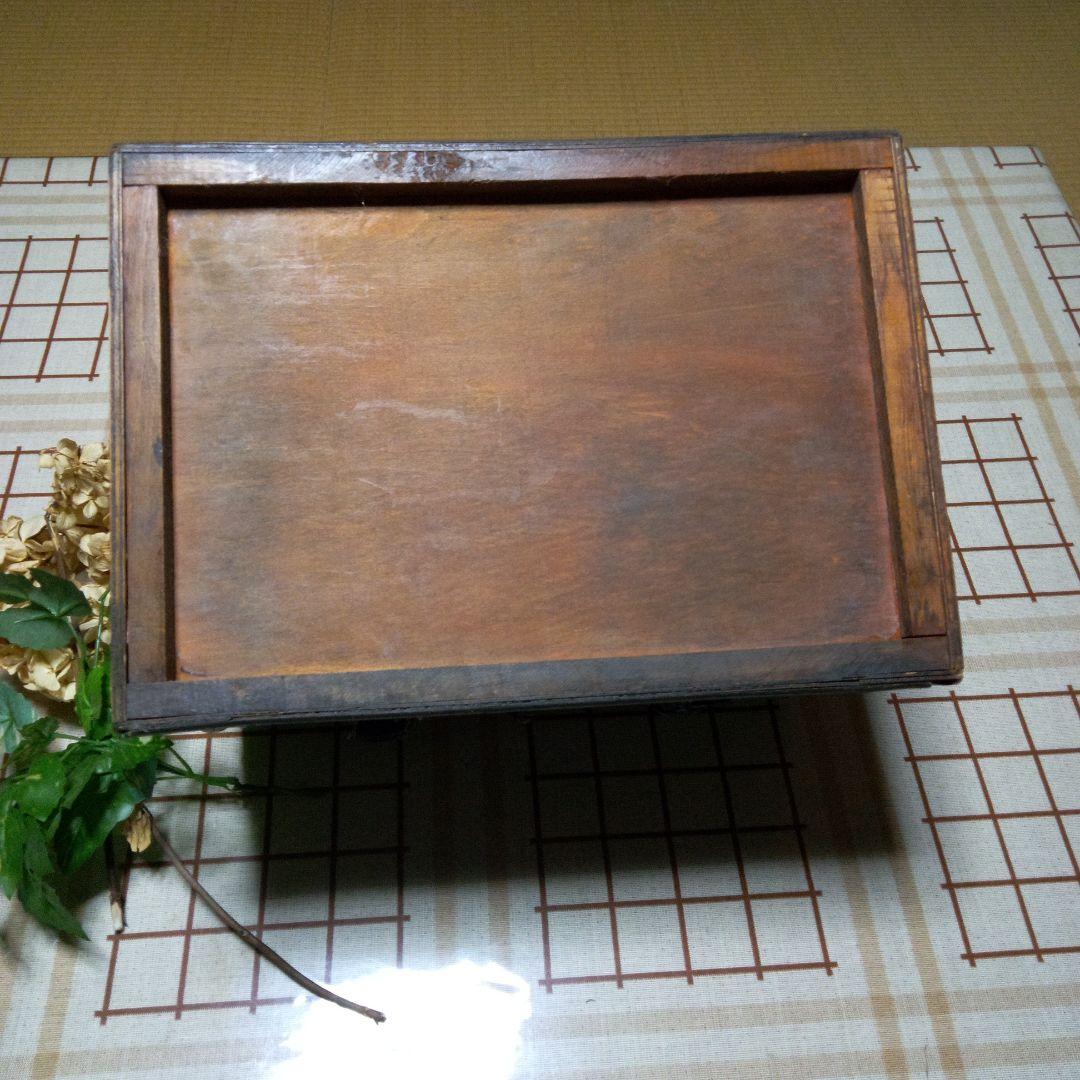 昭和レトロ　大型トランク型　収納木箱　花絵柄　インテリア