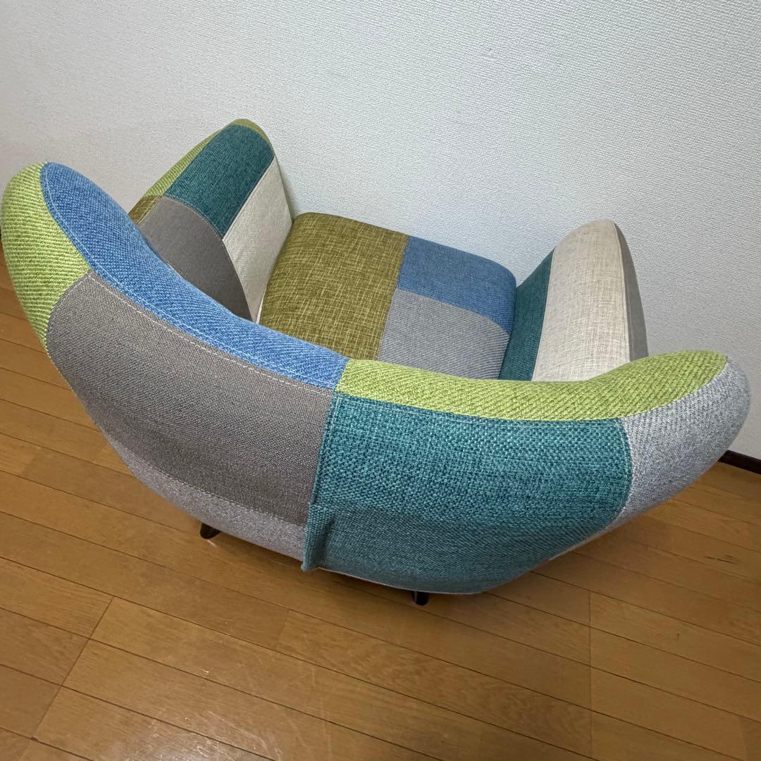 【極美品✨】②　フランフラン　ナビア　パッチワーク　１人用　ソファ　廃盤　希少