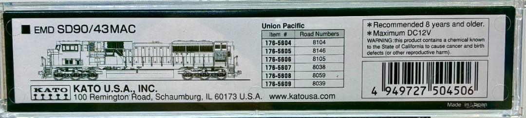 KATO ＵＳＡブランド SD90/43MAC本線用超大型ディーゼル機関車