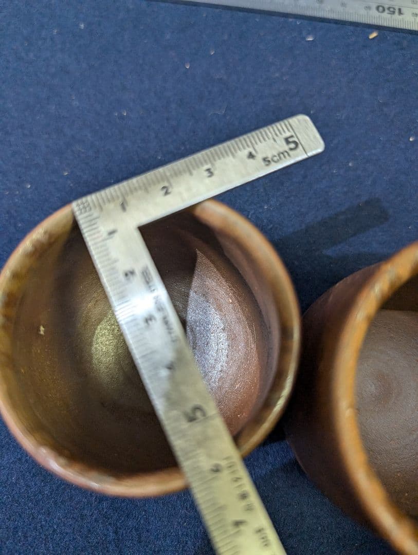 備前焼 備前市無形文化財 榊原 清人 天人窯 湯呑み 2客 共箱 木箱 夫婦