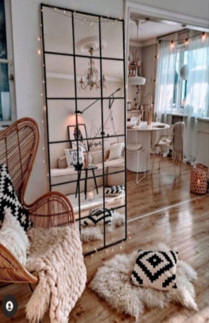 姿見　格子　12枚ミラー　海外風　大型ミラー