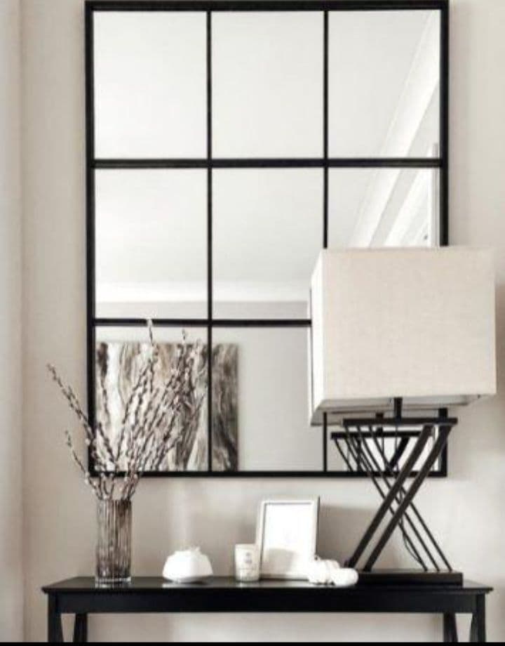 姿見　格子　12枚ミラー　海外風　大型ミラー