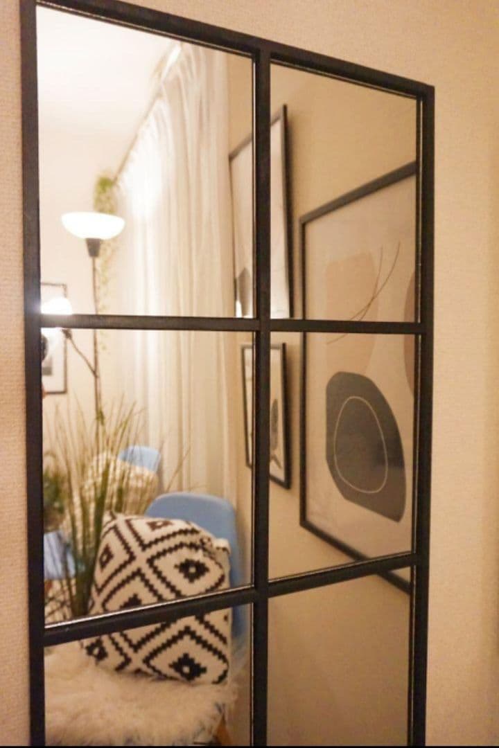 姿見　格子　12枚ミラー　海外風　大型ミラー