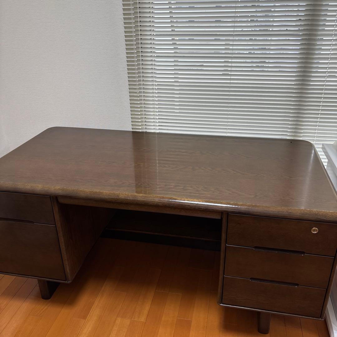 カリモク karimoku コロニアル 両袖机 学習机 書斎机　アンティーク