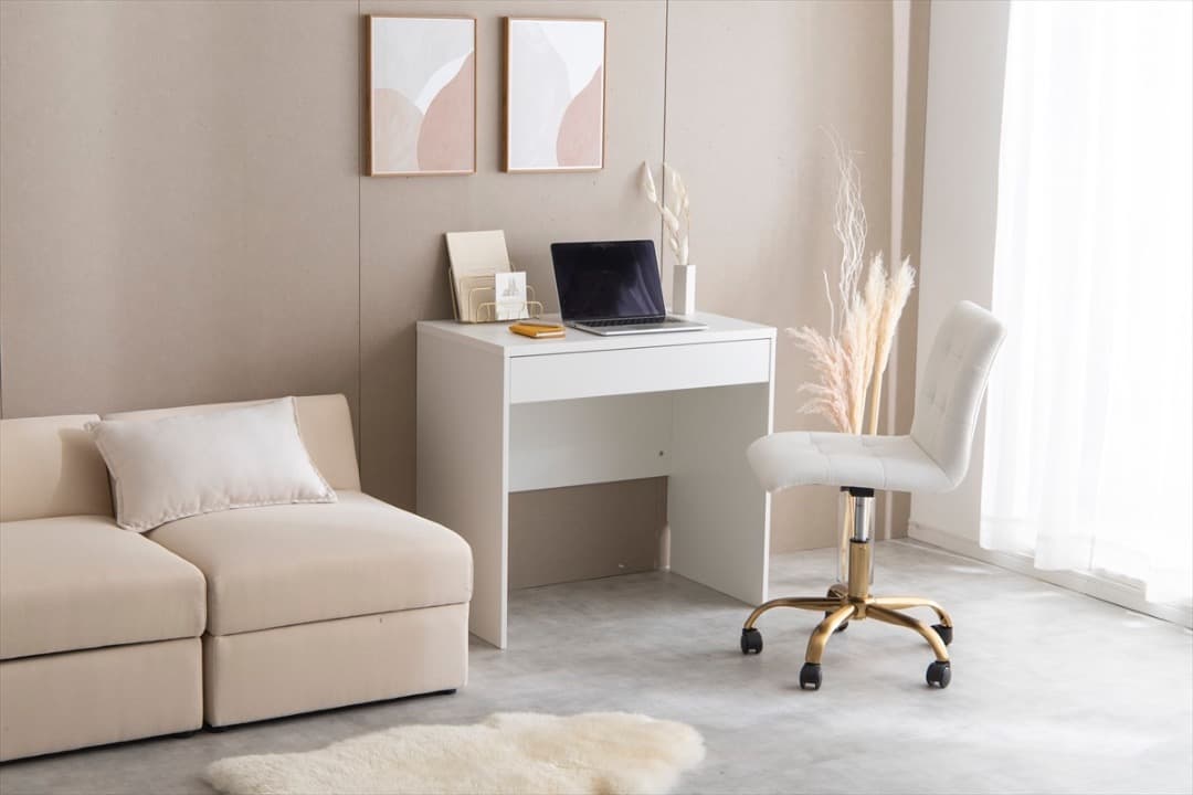 【送料無料】【幅80cm】Lino コンセント・引き出し付きデスク 机