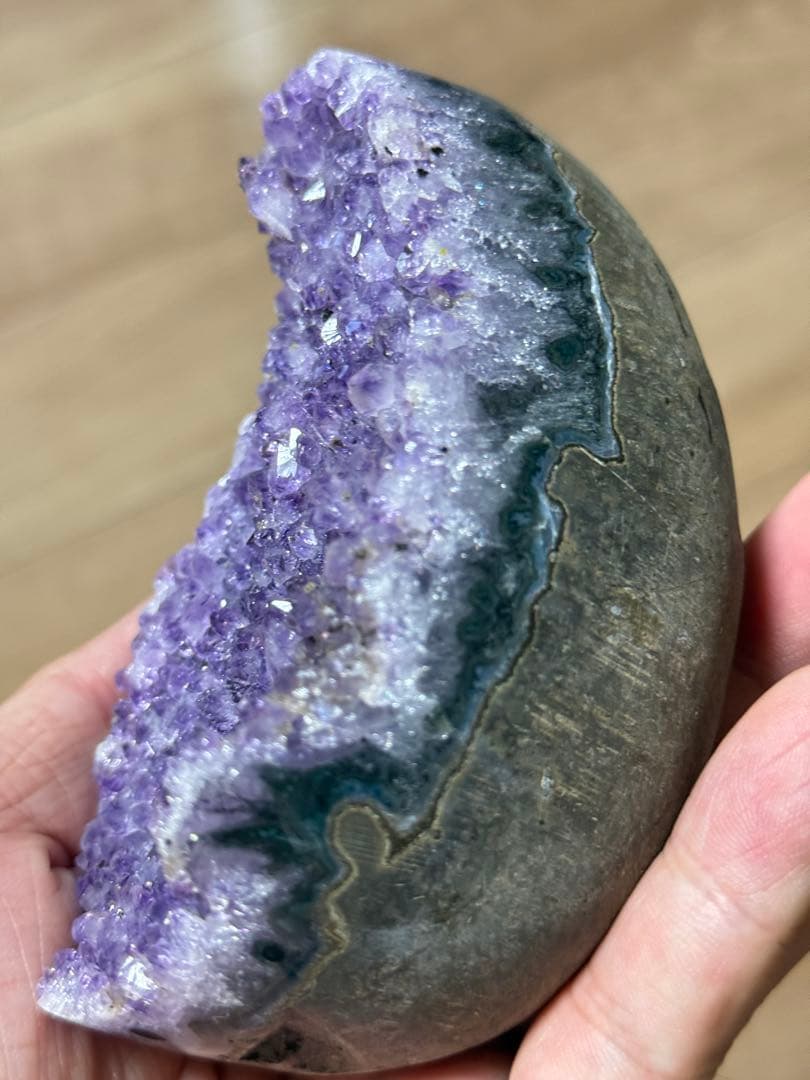 新品　希少　超大　高品質アメジストドームミニクラスター　台座込み 送料無料 本物