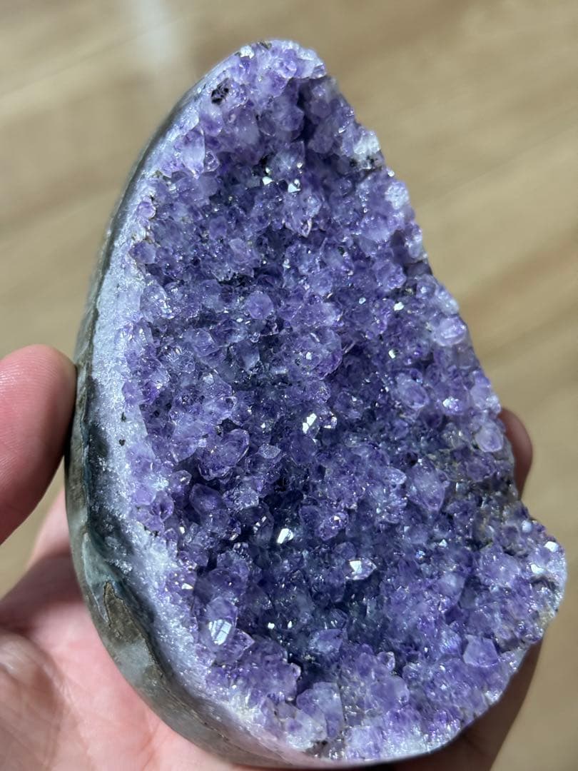 新品　希少　超大　高品質アメジストドームミニクラスター　台座込み 送料無料 本物