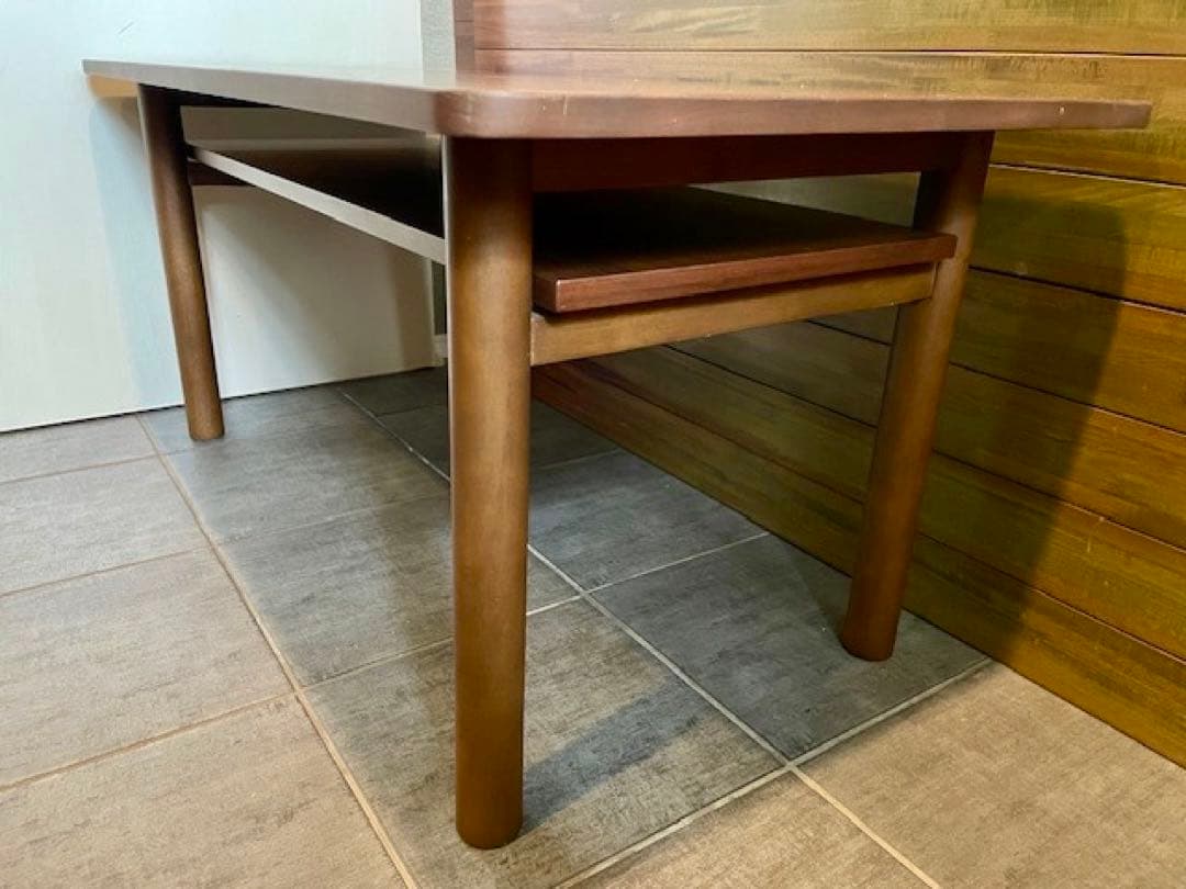 美品■MUJI/無印良品　木製ミドルテーブル　ウォールナット材/リビングテーブル