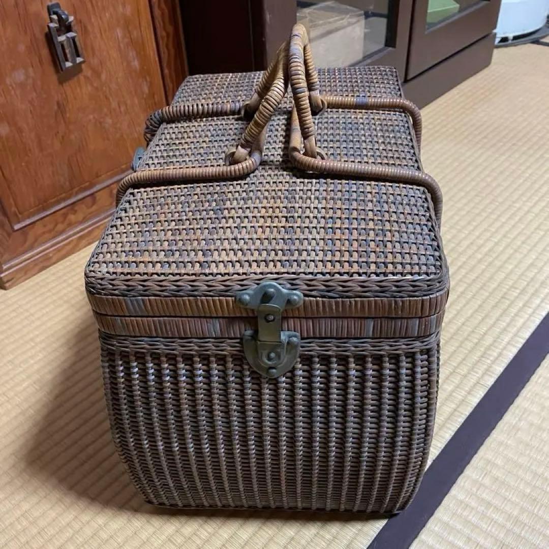 最終価格　希少　当時物　ラタン　ピクニック　バスケット