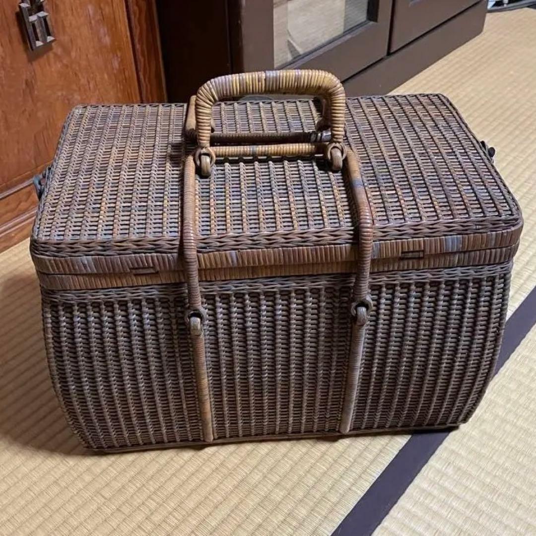 最終価格　希少　当時物　ラタン　ピクニック　バスケット