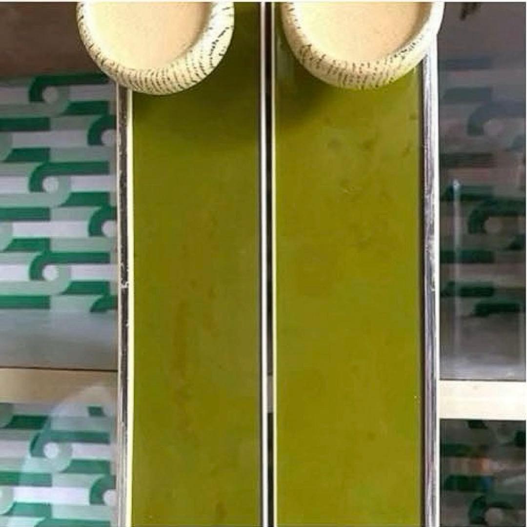 昭和レトロポップ　食器棚　飾り棚　本棚　アーチ窓　アンティーク　グリーン　緑