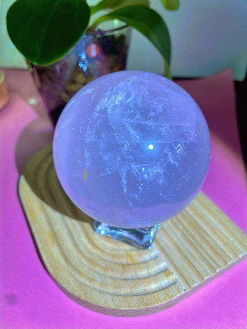 桜色　透明感　スフィア　ローズクォーツ　強いスター　虹中にあり