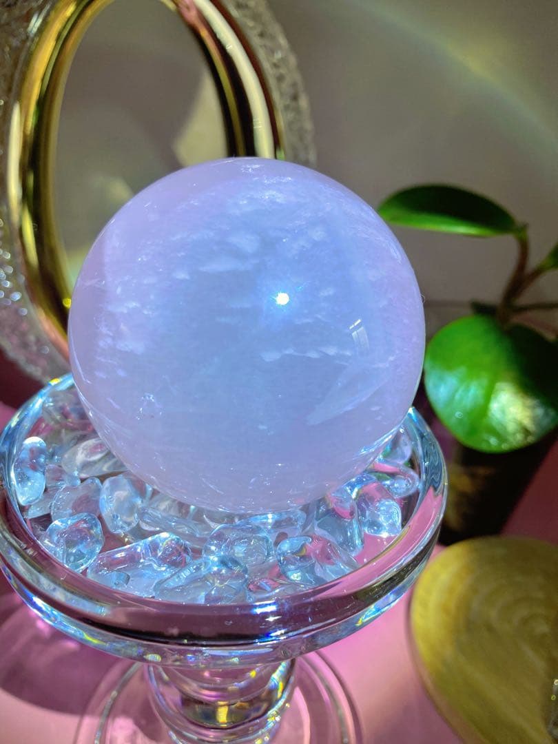 桜色　透明感　スフィア　ローズクォーツ　強いスター　虹中にあり