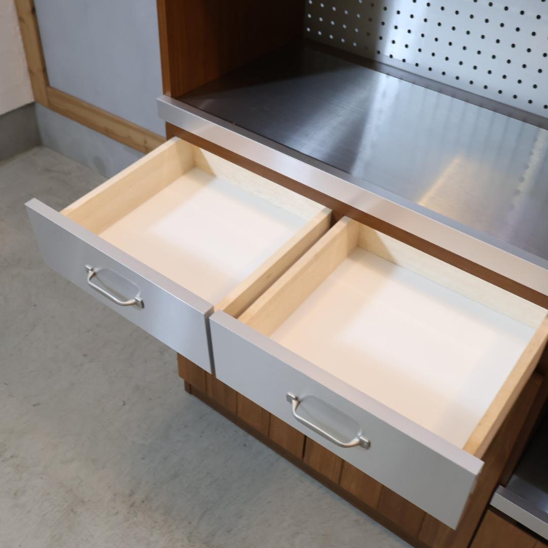 unico ウニコ ストラーダ 3面レンジボード 食器棚 キッチンボード レンジ