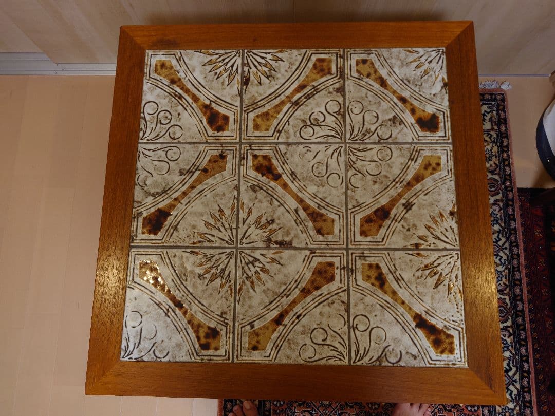 ヴィンテージ　タイルトップ　サイドテーブル