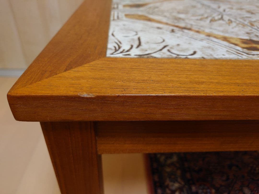 ヴィンテージ　タイルトップ　サイドテーブル