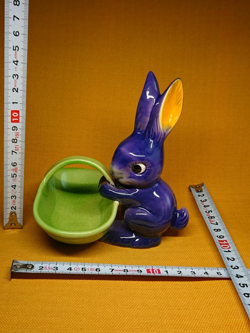 美品】ビンテージ 西ドイツ 兎 陶器 小物入れ 置物 工芸品 美術品A2759
