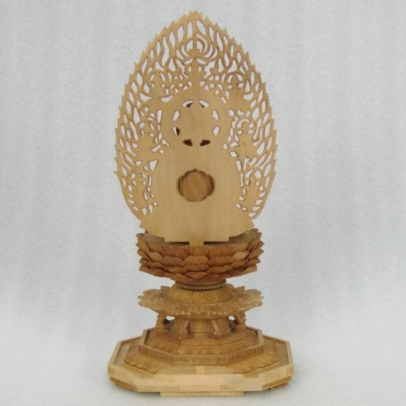 決算大特価中　仏像★白檀 座弥陀2.5寸 八角台座 飛天光背★阿弥陀如来