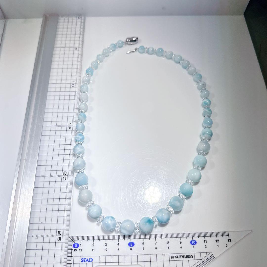 ラリマーボタン水晶ネックレスNO25-2132 - メルカリ