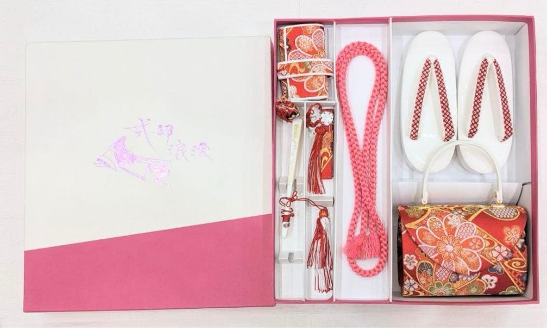 七五三 着物 7歳 フルセット 女の子 小紋柄の子供着物 結び帯セット