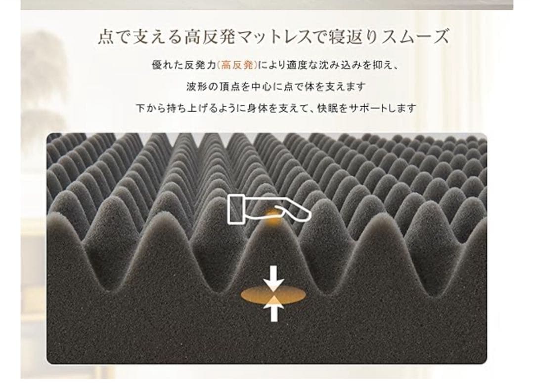 折りたたみマットレス セミダブル高反発 厚さ8cm 120x195 グレー