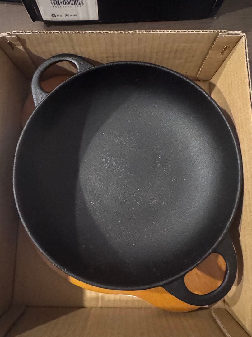 及源鋳造 ニューラウンド万能鍋 大 18cm 木台付き 南部鉄器 両手鍋 美品