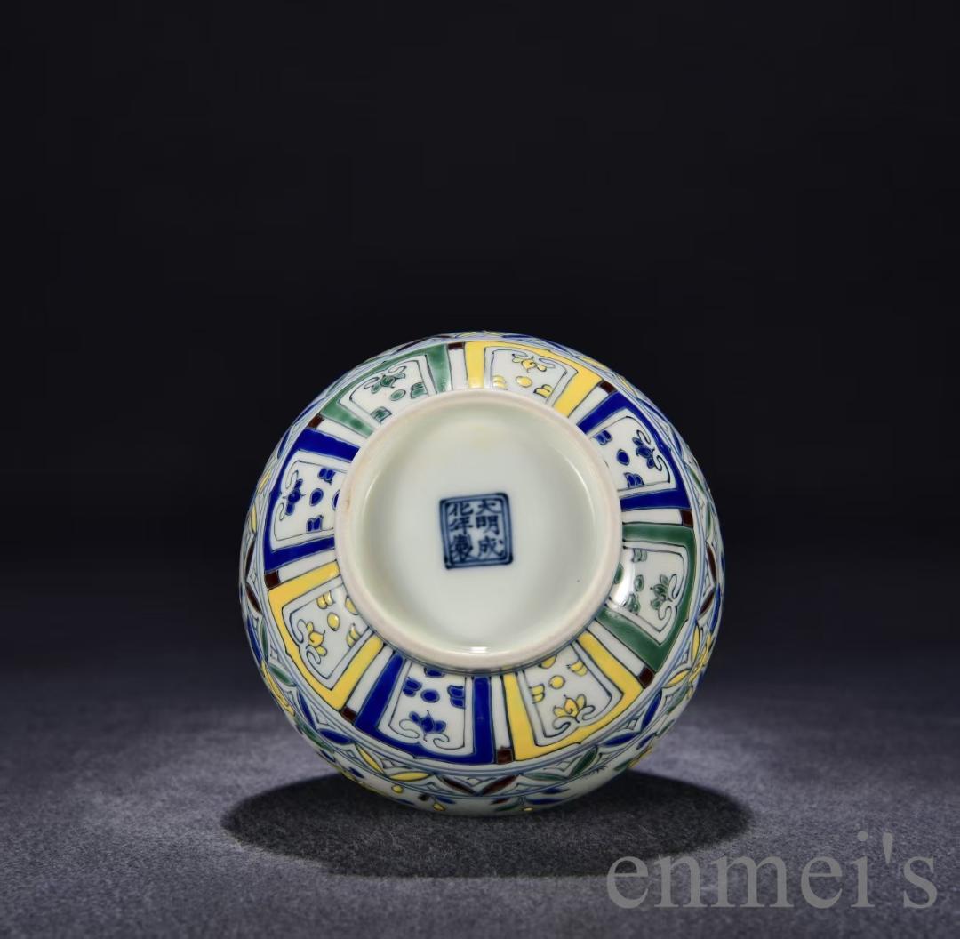 中国古美術・珍品・大明成化紋・闘彩嬰戯図胆瓶・花瓶・唐物・古陶磁器・古玩・古賞物