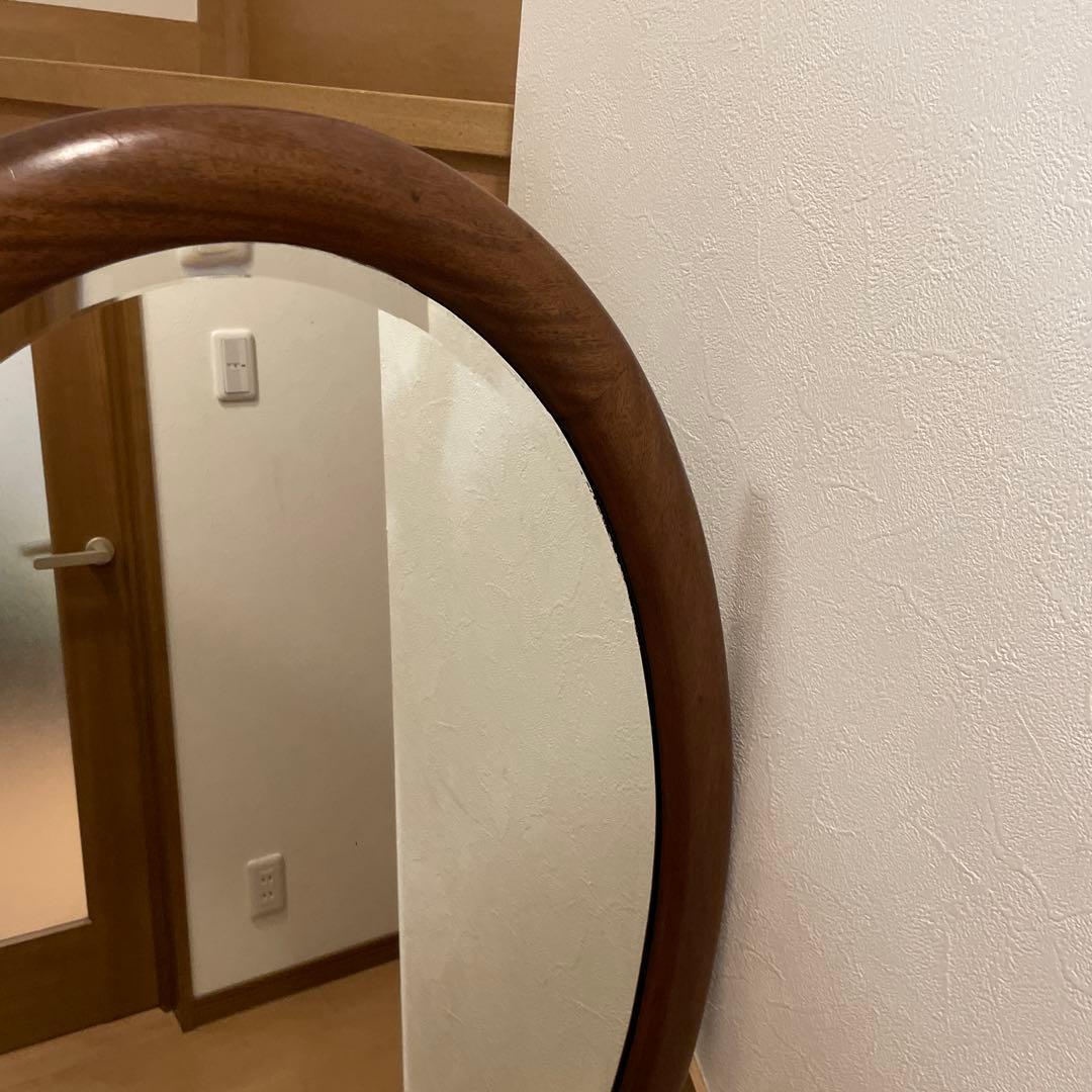 アンティーク　オーバル　壁掛けミラー　中サイズ