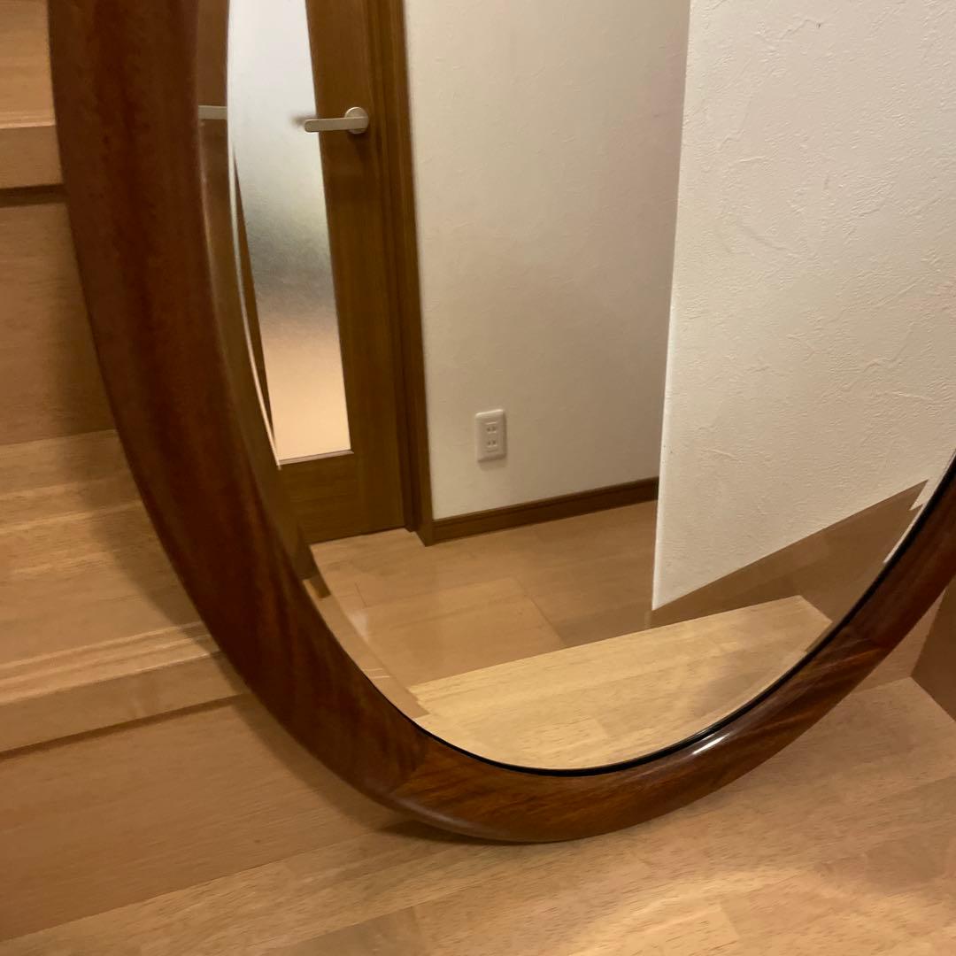 アンティーク　オーバル　壁掛けミラー　中サイズ