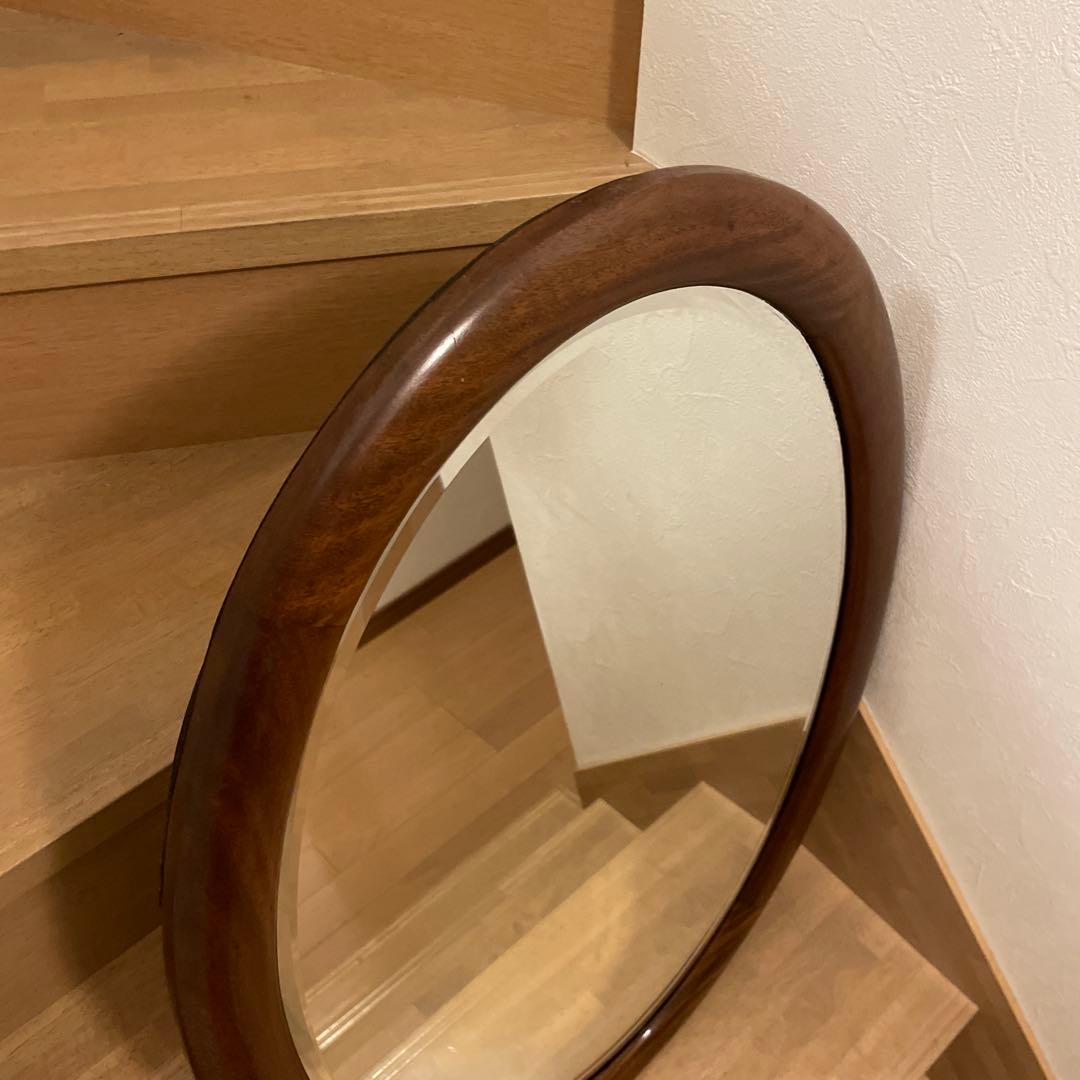 アンティーク　オーバル　壁掛けミラー　中サイズ