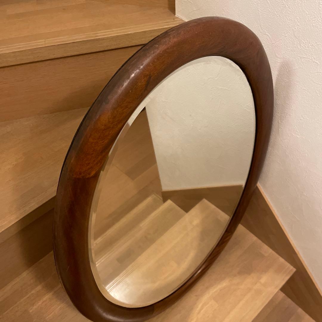 アンティーク　オーバル　壁掛けミラー　中サイズ