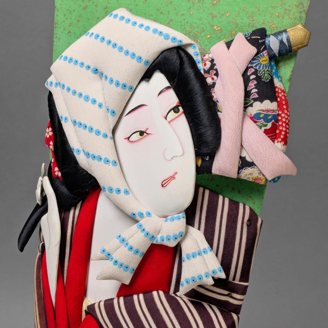 押絵羽子板　琴山？　当時物　アンティーク　昭和レトロ　日本人形　正月飾り　a