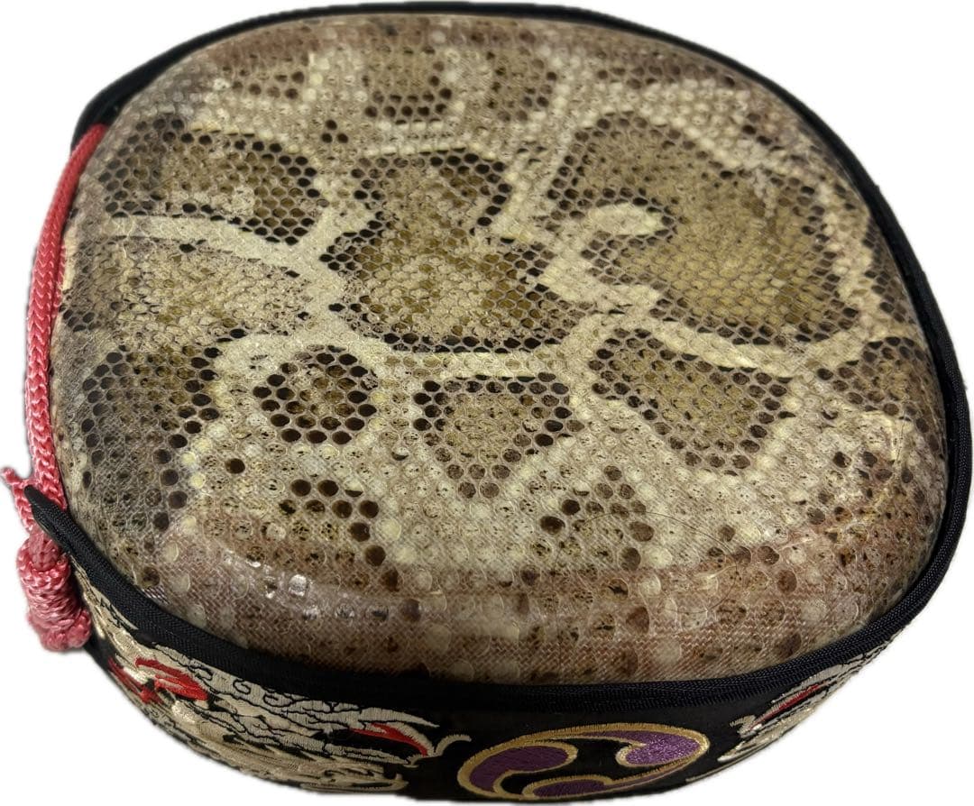 沖縄三味線 蛇柄装飾 龍装飾