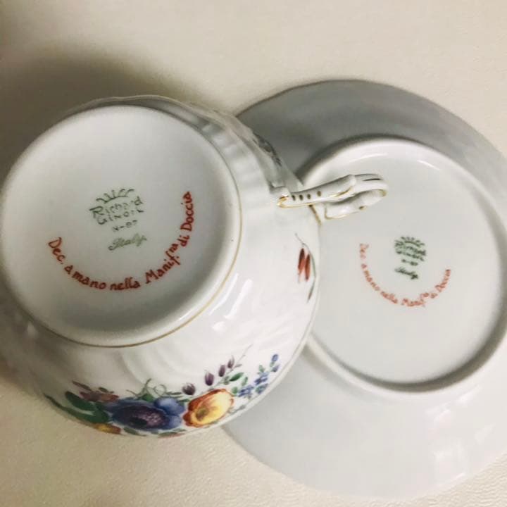 リチャードジノリ  ハンドペイント　ドッチア釜　印字入り