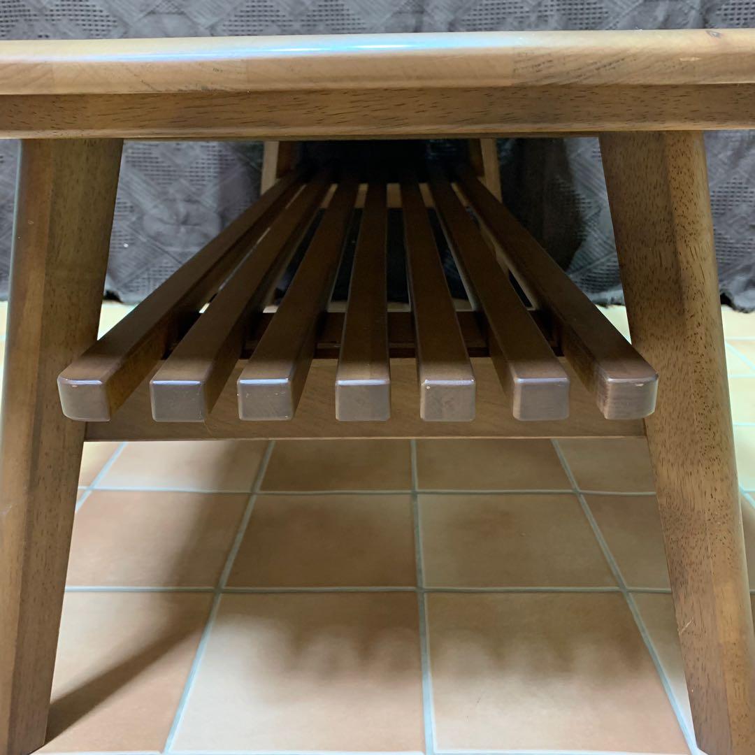 【美品】ニトリ 幅110cm 無垢材 天然木 センターテーブル アルナス110