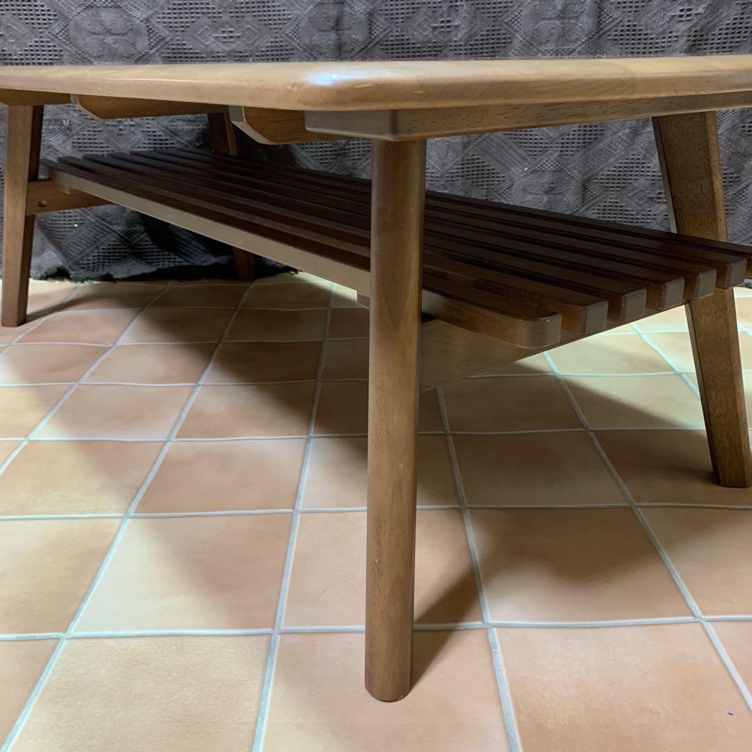 【美品】ニトリ 幅110cm 無垢材 天然木 センターテーブル アルナス110