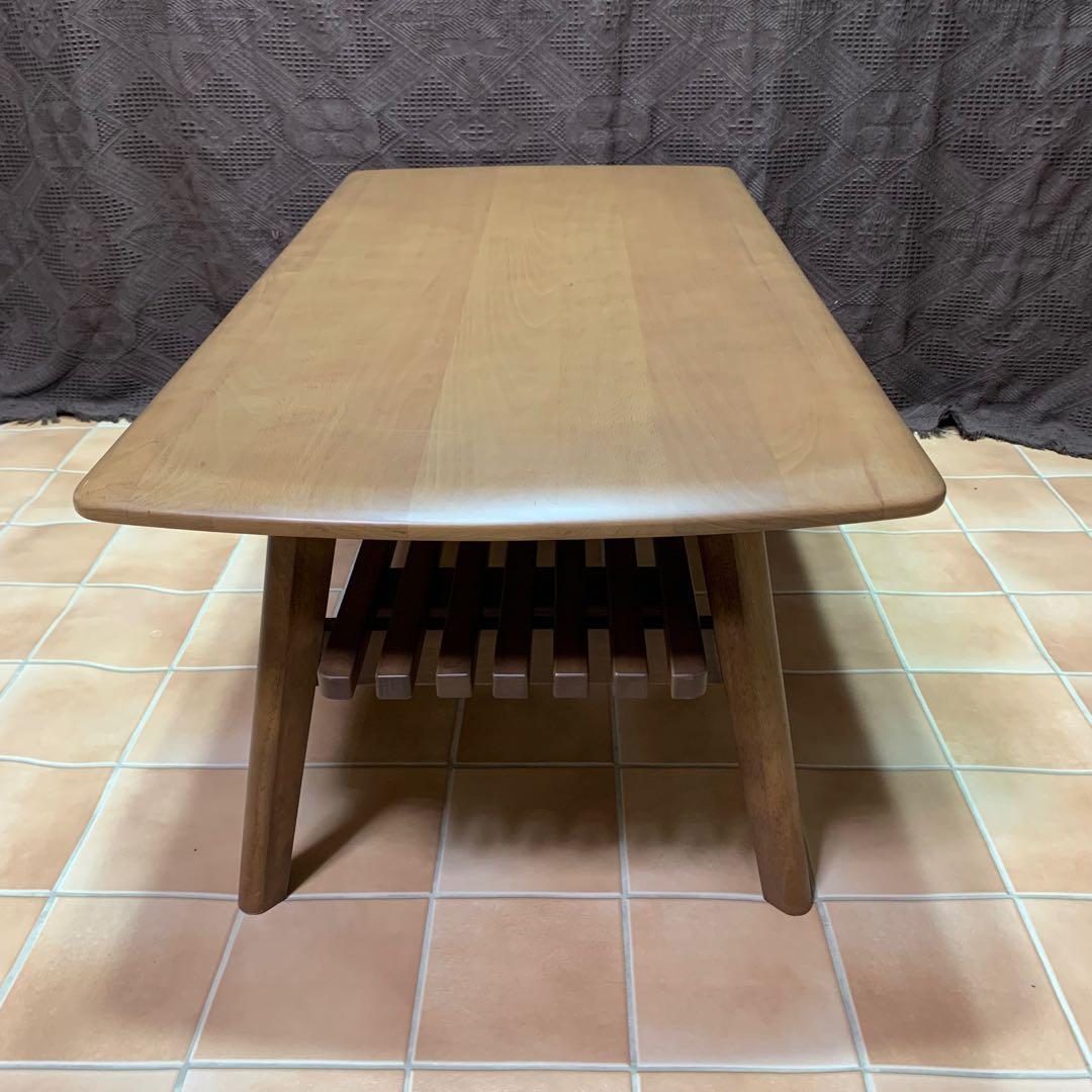 【美品】ニトリ 幅110cm 無垢材 天然木 センターテーブル アルナス110